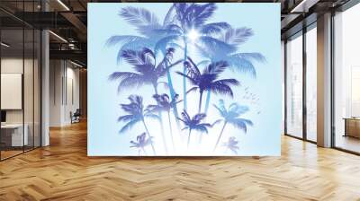 Coconut palm trees background Wall mural