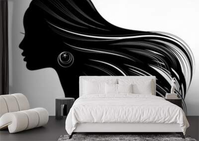 Woman Hair style Silhouette Wall mural