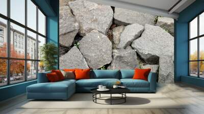 Many big stones texture as background Wall mural