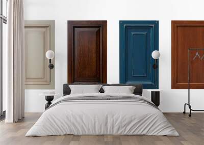 wooden door texture on white background Wall mural