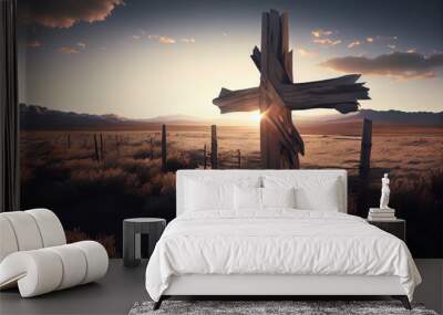 Holy cross in beautiful landscape Wall mural