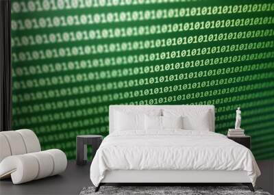 Digital binary code data on computer screen. Hacker concept background patternt Wall mural