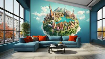 Travel the World monument concept Wall mural