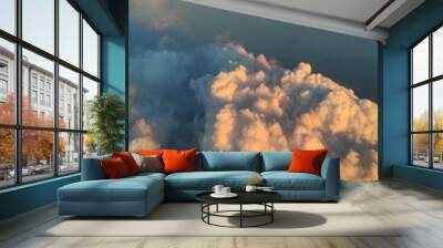 fluffy clouds at sunset Wall mural