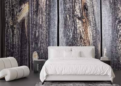 natural wood boards with beautiful texture. Barn wood wall with old, natural, rough boards. Wall texture background pattern. Wooden boards, boards are old with a beautiful branch pattern, style. Wall mural