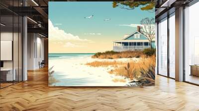 Beach House Coastal Retreat Wall mural