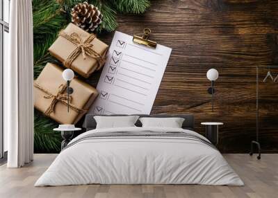 Christmas To-Do List Wall mural