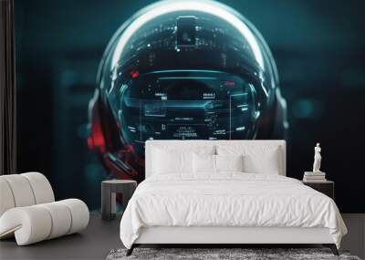 Futuristic Helmet with Display Wall mural