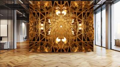 Golden Geometric Pattern Wall mural