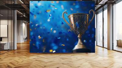 Golden Trophy with Confetti Wall mural