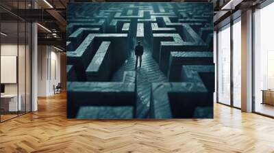 Man Standing in a Labyrinth Wall mural