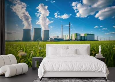 Nuclear Power Plant in a Lush Landscape Wall mural