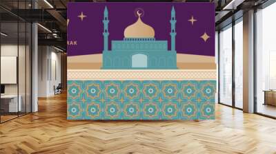 Eid Mubarak, Ramadan Kareem, banner, web, header for Islamic Muslim festival Wall mural