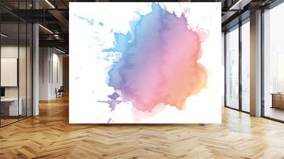 Abstract pink and blue watercolor on white background. gradient color Wall mural