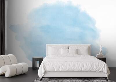 watercolor blue sky background. watercolor background with clouds. Wall mural