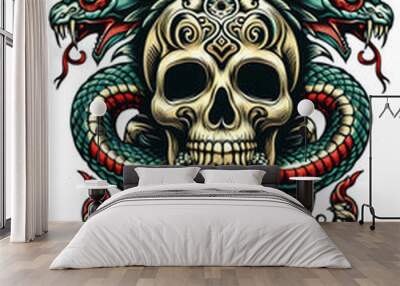  TRIBAL TATOO トライバル タトゥ 刺青ドクロ Wall mural