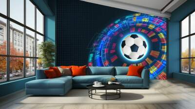 Football and abstract colorful background. Wall mural