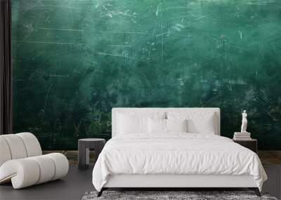 Empty green chalkboard with a clean surface, ideal for educational concepts. Free copy space for text. Wall mural