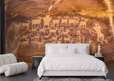 The Great Hunt Petroglyph in Price, Utah Wall mural