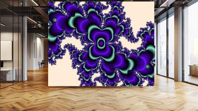 Violet purple white flowery design, abstract texture Wall mural