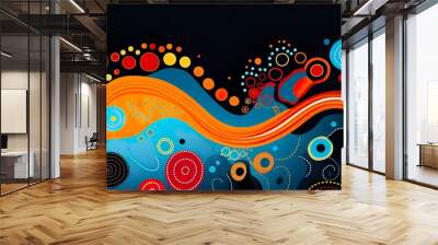 Aboriginal style of dot painting abstract colorful background Wall mural