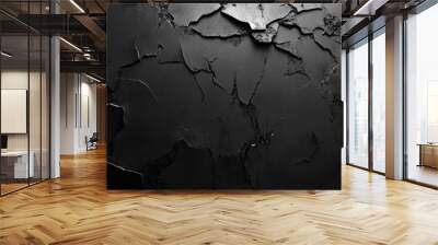 Abstract Black Cracked Surface Wall mural