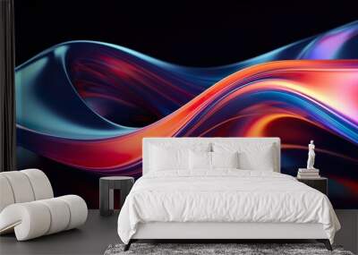 abstract smooth dynamic shape lines 3d render background Wall mural