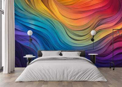 Abstract texture panorama background as wallpaper liquid organic lines Wall mural