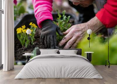 Gardening Hands in Action Wall mural