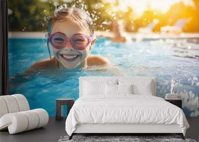 Joyful Summer Swim Wall mural