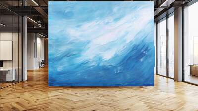 modern abstract blue background design with layers of blue and white textured lines and waves Wall mural