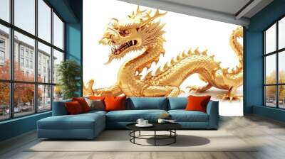 Oriental traditional Dragon artwork on red background. Lunar New Year Celebration Wall mural