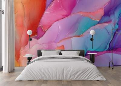 Vibrant Abstract Watercolor Background in Soft Pastels Wall mural