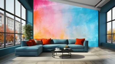 Warm and cool tones collide in this brightly colored watercolor texture representing energy and passion Wall mural