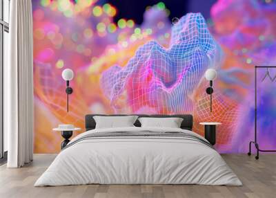 holographic display of a complex digital art piece Wall mural