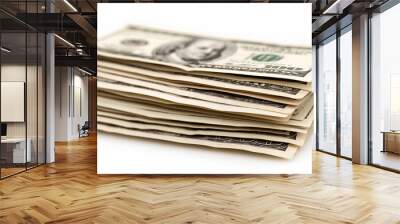 isolated stack of money Wall mural