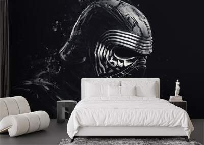 Kylo Ren speedpainting with black background Wall mural