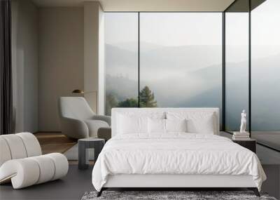 minimalist living room with a single piece of furniture Wall mural