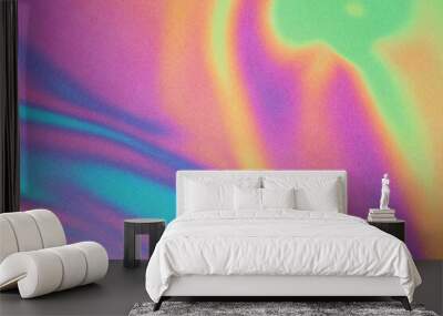 Colorful psychedelic abstract. Pastel color waves for background Wall mural