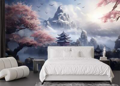 Chinese Style Fantasy Art Wall mural