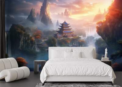 Chinese Style Fantasy Landscape Art Wall mural