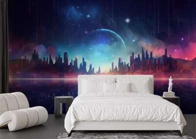 Digital Open World Abstract Background Wall mural