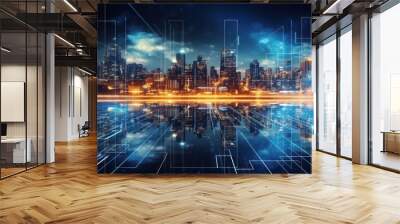 Edge Computing, explore the benefits and challenges of edge computing in enhancing real - time data processing and reducing latency Wall mural