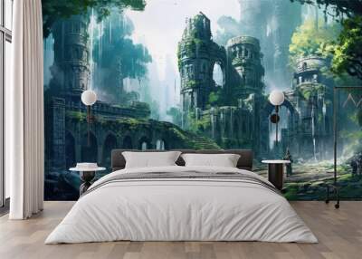 Fantasy Ruins Artwork Wall mural