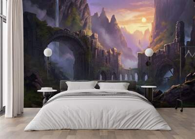 Fantasy Ruins Artwork Wall mural