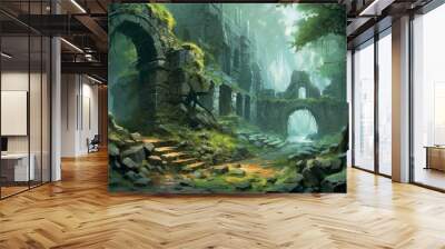 Fantasy Ruins Artwork Wall mural