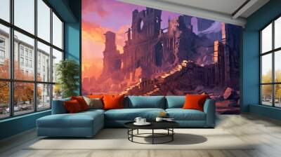 Fantasy Ruins Artwork Wall mural