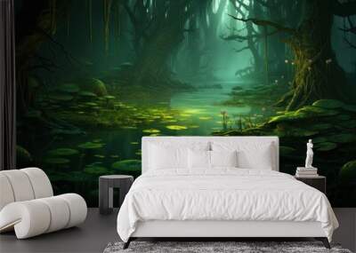 Fantasy Swamps and Wetlands Game Art Wall mural