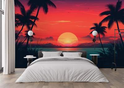 Miami Vibes Wallpaper Background Wall mural