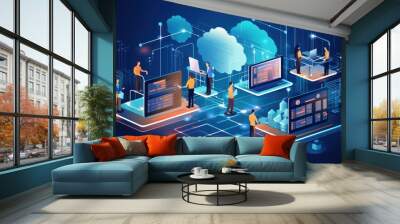 Modern IT Technology illustration Wall mural